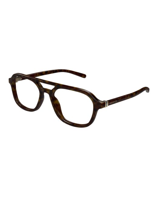 Gucci Black Gg1673Oa 002 Optical Frames Acetate Transparent Pilot for men