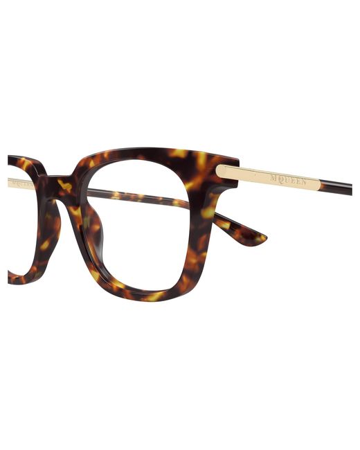 McQueen Black Am0521O 003 Optical Frames Acetate Transparent Squared