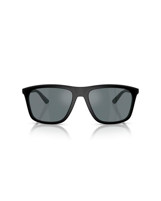 Emporio Armani Black Ea4237 50016G Sunglasses Injected Squared Mirrored for men