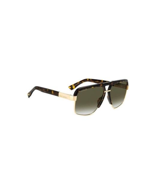 DSquared² Black D2 0084/S 2Ik/9K Sunglasses Metal Squared Shaded for men