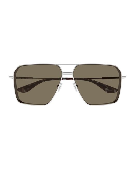 McQueen Black Am0500S 002 Sunglasses Metal Pilot for men