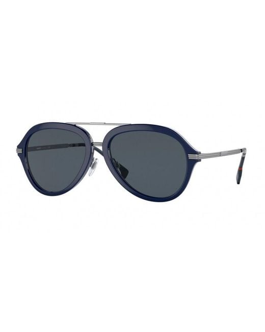 Burberry Blue Be4377 403487 Sunglasses Plastic Dark Pilot for men