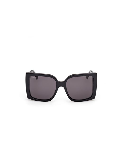 Max Mara Black Mm0131 Hinge 01A Sunglasses Acetate Smoke Squared Normal