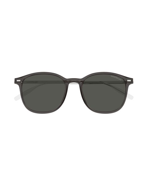 Montblanc Black Mb0454Sa 004 Sunglasses Injected Round for men