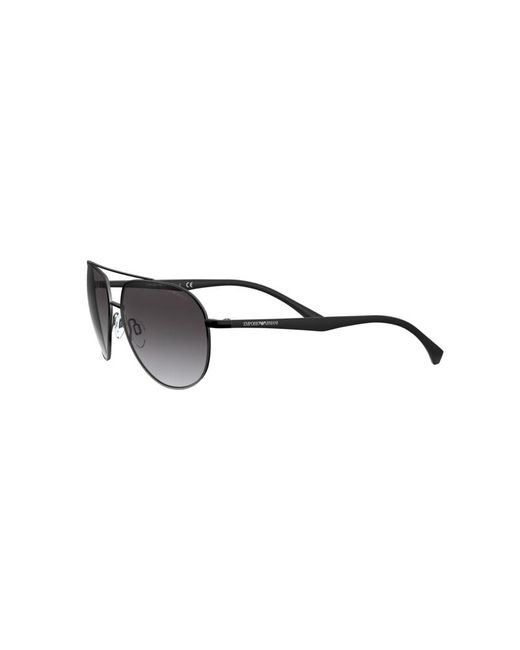 Emporio Armani Black Ea2096 331611 Sunglasses Metal Pilot Nuanced for men