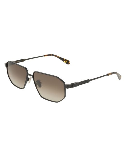 Ferragamo Black Sf340S 002 Sunglasses Titanium Squared Normal for men