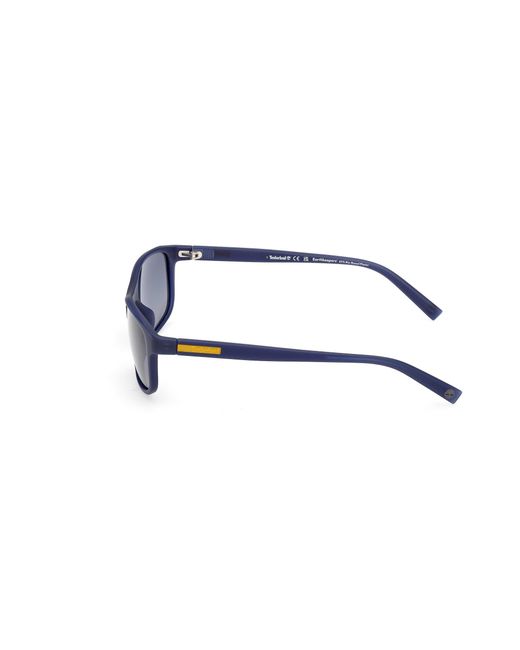 Timberland Blue Tb00057-H 91D Sunglasses Injected Smoke Squared Polarized for men