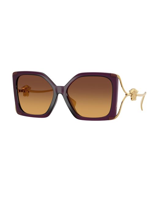 Versace Black Ve4502U 5536T5 Sunglasses Injected Squared Normal Nuanced