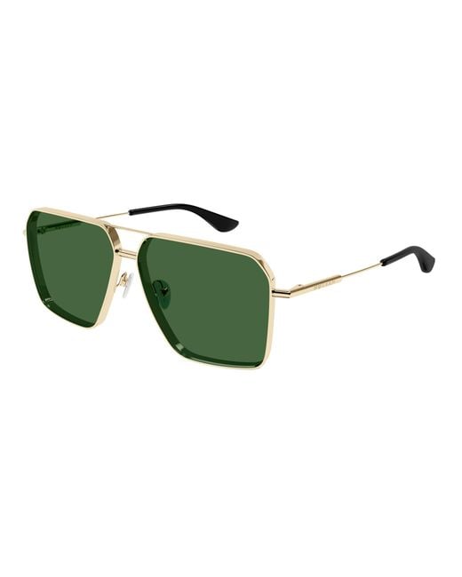 McQueen Green Am0500S 003 Sunglasses Metal Pilot for men