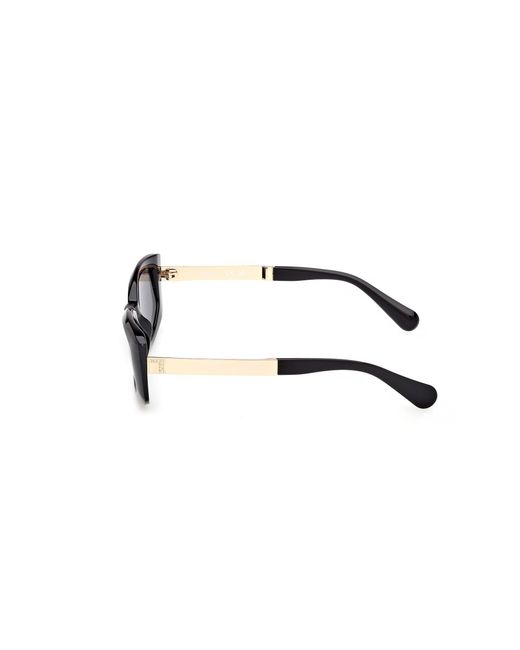 MAX&Co. Black Mo0144 01A Sunglasses Injected Smoke Squared Normal