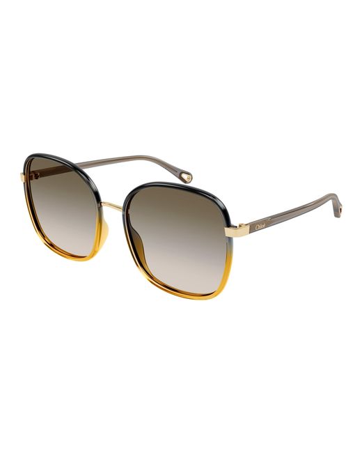 Chloé Black Ch0031S 010 Sunglasses Bio-Inject Squared Shaded