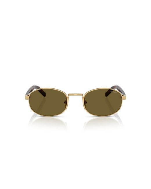 Prada Black Pr B53S 5Ak09Z Sunglasses Metal Round Normal