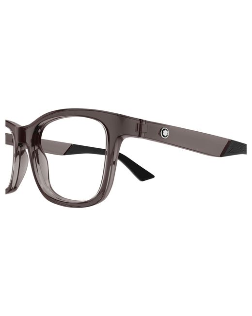Montblanc Black Mb0401O 003 Optical Frames Injected Transparent Squared for men