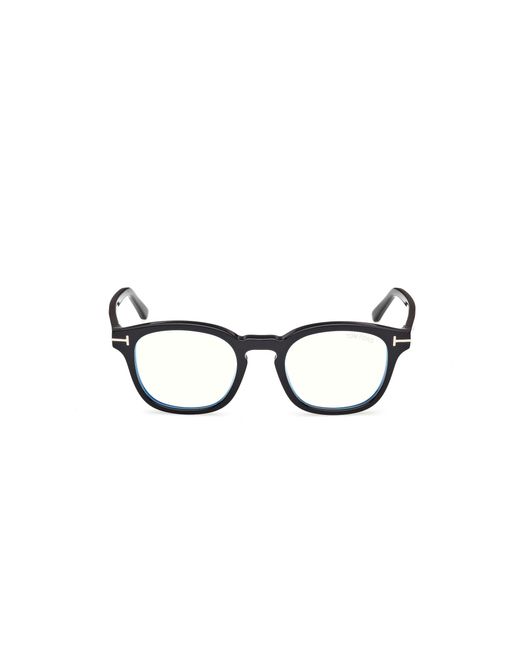 Tom Ford Black Ft5532-B 01D Optical Frames Acetate Smoke Round Polarized for men