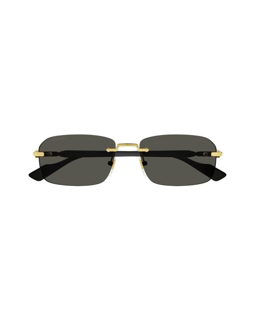 Gucci Black Gg1221S 001 Sunglasses Metal Squared Normal for men
