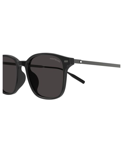Montblanc Black Mb0445Sa 001 Sunglasses Injected Squared for men