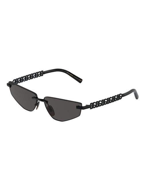Dolce & Gabbana Black Dg2301 01/87 Sunglasses Metal Squared Normal