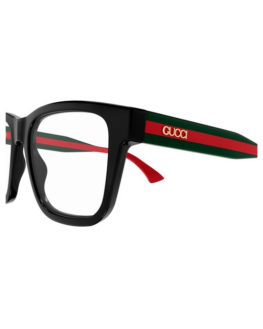 Gucci Black Gg1870O 005 Optical Frames Acetate Transparent Squared for men