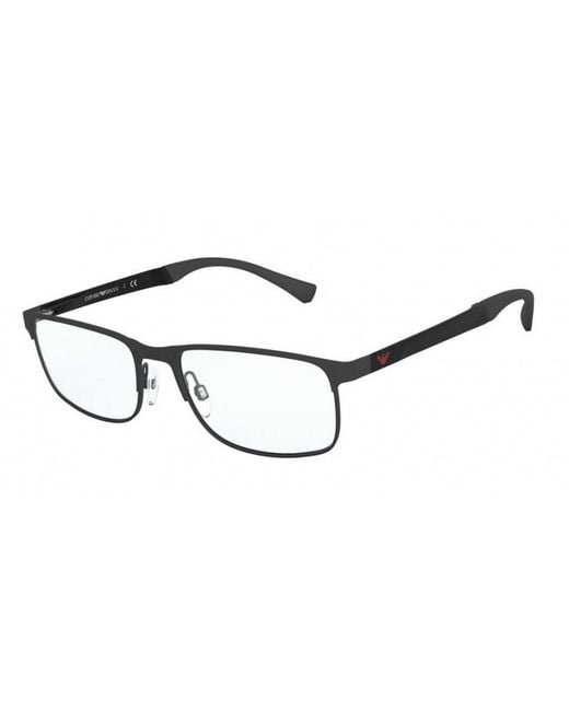 Emporio Armani Black Ea1112 3175 Optical Frames Metal Squared for men
