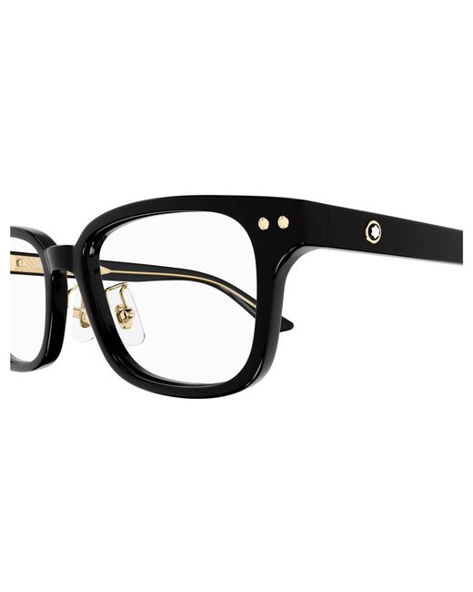 Montblanc Black Mb0379Oj 001 Optical Frames Acetate Transparent Squared for men