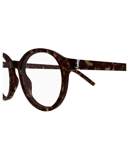 Saint Laurent Black Sl M163 002 Optical Frames Acetate Transparent Round