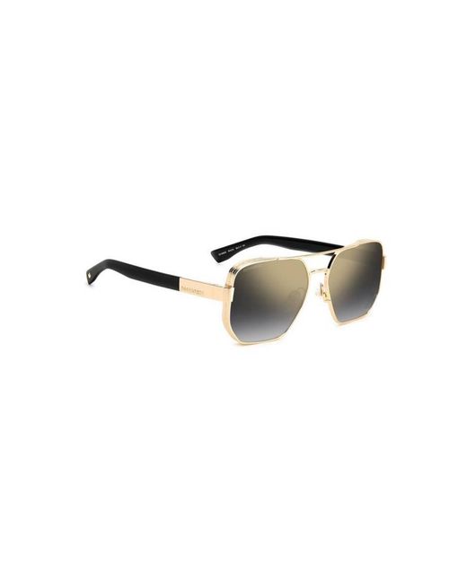 DSquared² Black D2 0083/S Rhl/Fq Sunglasses Metal Squared Mirrored Shaded for men