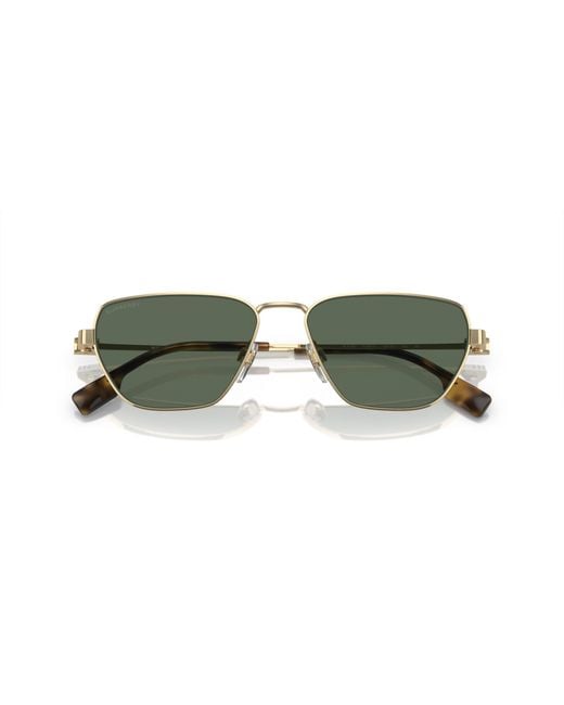 Burberry Green Be3146 110971 Sunglasses Metal Geometric Normal for men