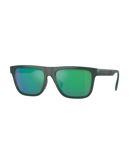 Burberry Green Be4402U 4038F2 Sunglasses Injected Squared Mirrored Mirror for men