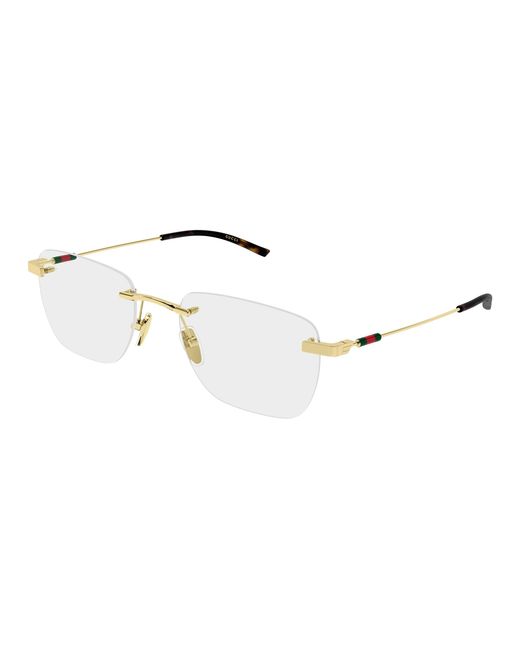 Gucci Black Gg2099O 002 Optical Frames Metal Transparent Squared for men