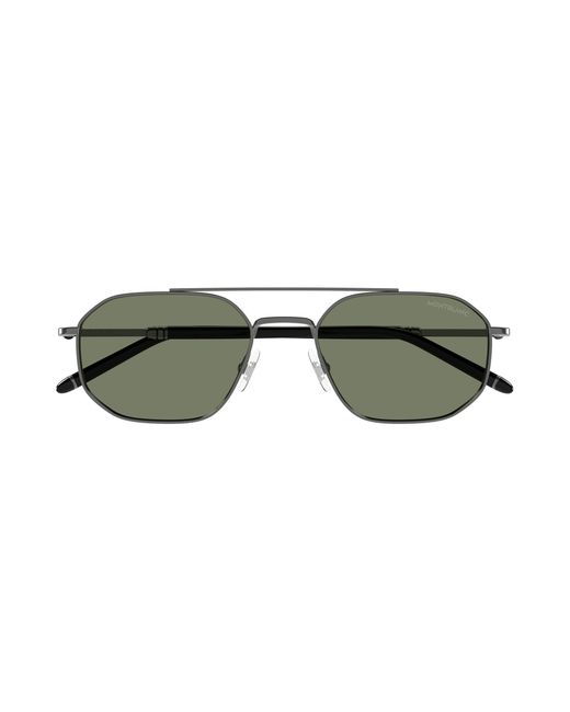 Montblanc Black Mb0481S 003 Sunglasses Metal Pilot for men