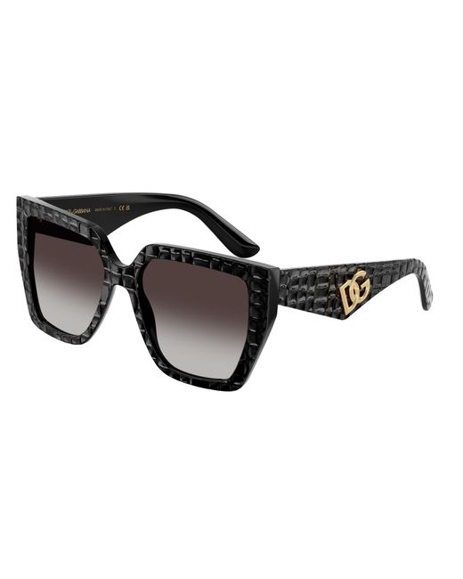 Dolce & Gabbana Black Dg4438 32888G Sunglasses Acetate Squared Normal Shaded