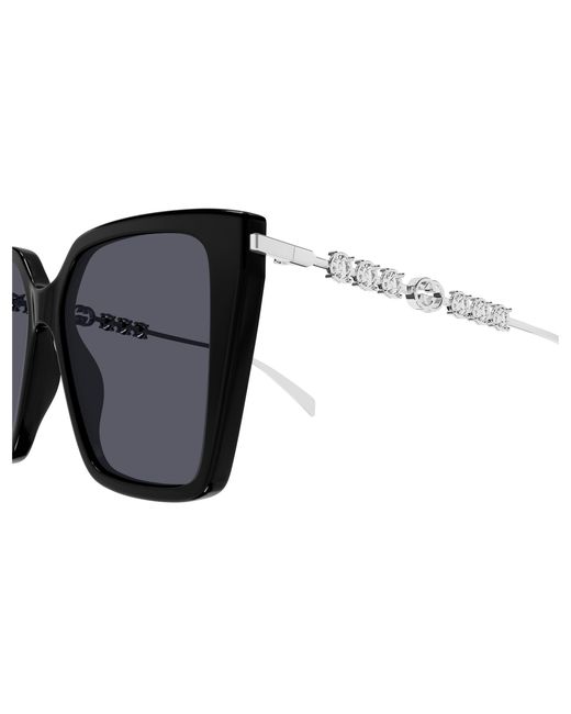 Gucci Black Gg1967S 002 Sunglasses Acetate Butterfly