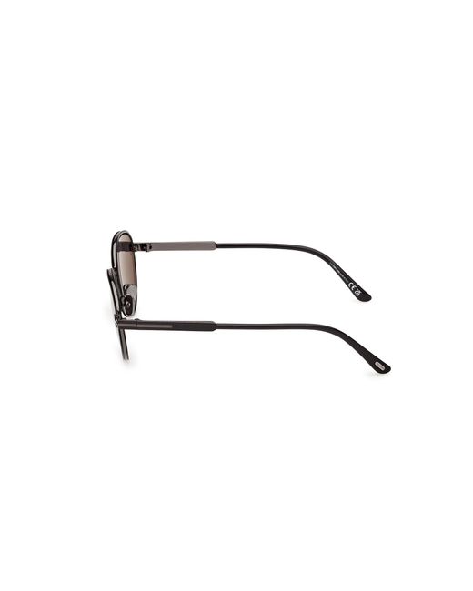 Tom Ford Black Ft1339 Jet-02 01A Sunglasses Metal Smoke Round Normal
