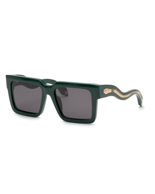 Roberto Cavalli Black Src055 0D80 Sunglasses Acetate Smoke Squared Normal