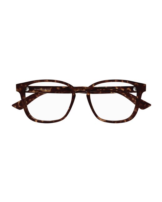 McQueen Black Am0462O 002 Optical Frames Acetate Transparent Squared for men