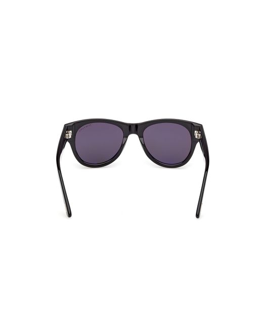 Tom Ford Black Ft1305 Burton-02 01A Sunglasses Acetate Smoke Round Normal for men