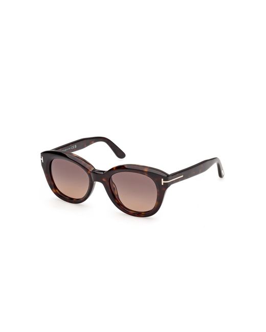 Tom Ford Black Ft1344 Nika-02 52T Sunglasses Acetate Bordeaux Round Normal
