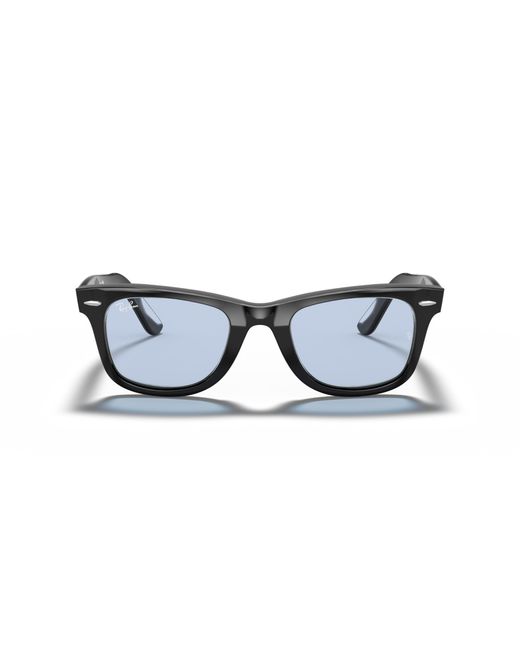 Ray-Ban Wayfarer Clear Evolve Sunglasses Shiny Black Frame Grey Lenses 50-22