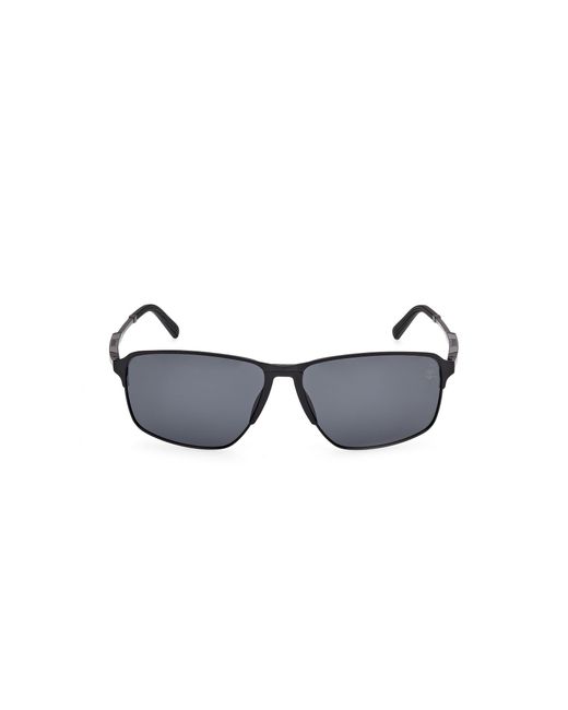 Timberland Black Tb00040 02D Sunglasses Metal Smoke Squared Polarized for men