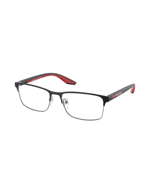 Prada Linea Rossa Black Ps 50Pv Ydc1O1 Optical Frames Steel Squared Normal for men