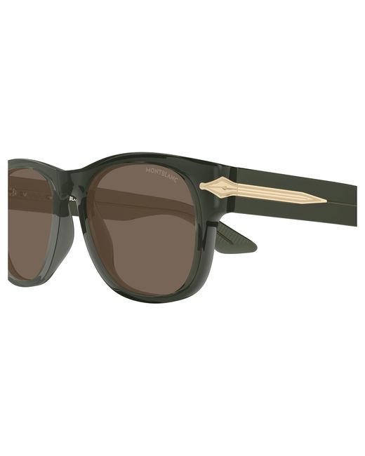 Montblanc Black Mb0478S 003 Sunglasses Acetate Squared for men