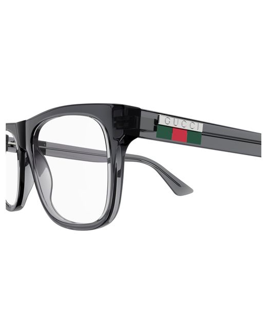 Gucci Black Gg1117O 003 Optical Frames Injected Transparent Squared for men