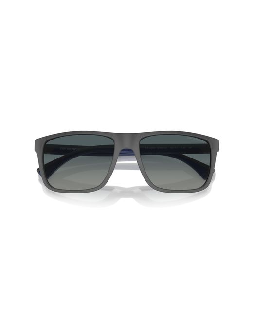 Emporio Armani Black Ea4033 50604U Sunglasses Injected Squared Polarized Shaded for men