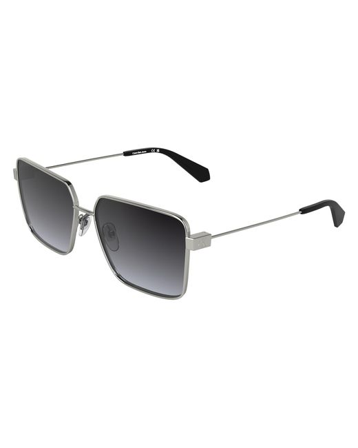 Calvin Klein Black Ckj26201S 040 Sunglasses Metal Smoke Squared Normal