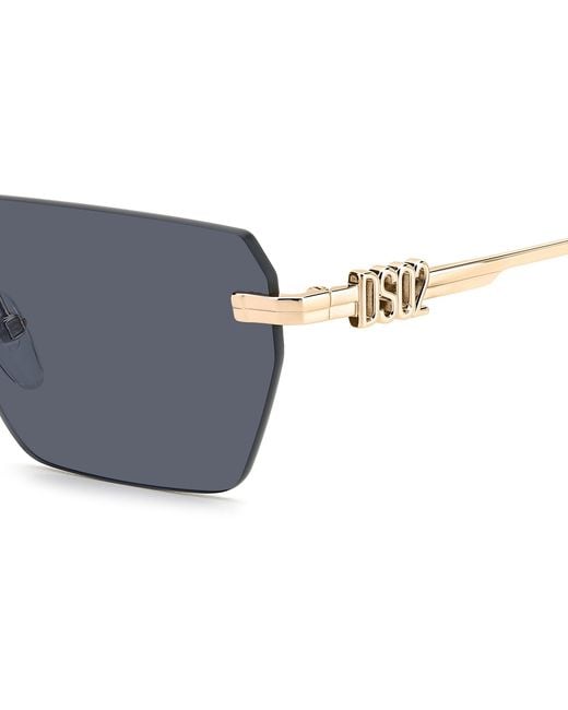 DSquared² Black D2 0102/S 807/2K Sunglasses Metal Squared Normal Anti-Glare for men