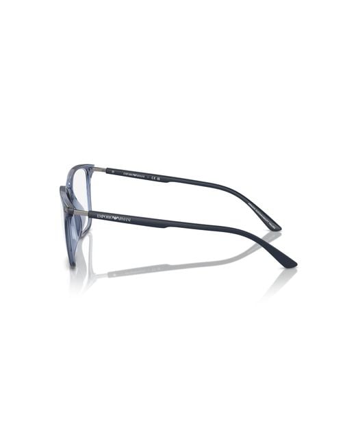 Emporio Armani Black Ea3242U 6108 Optical Frames Injected Transparent Squared Normal for men