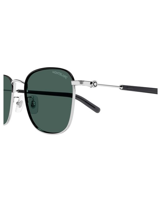 Montblanc Black Mb0392Sa 003 Sunglasses Metal Squared for men