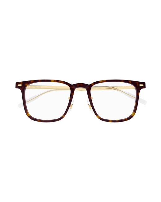 Montblanc Black Mb0395On 003 Optical Frames Injected Transparent Squared for men