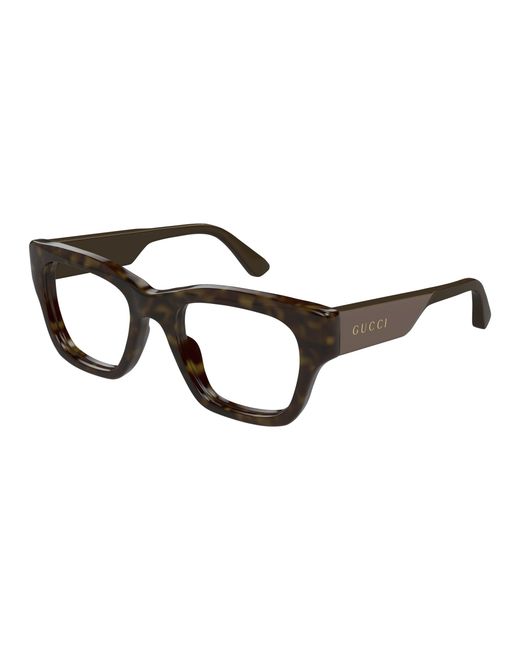 Gucci Black Gg1669O 008 Optical Frames Acetate Transparent Squared for men