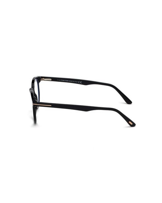 Tom Ford Black Ft5557-B 001 Optical Frames Acetate Round Anti- Light